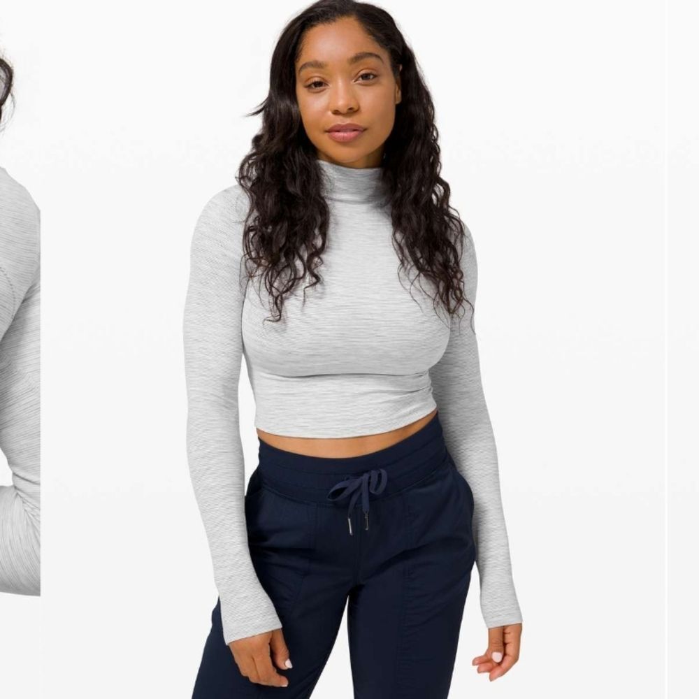Lululemon All Aligned Mock Neck Long Sleeve Wee Are From Space Nimbus Size 4
